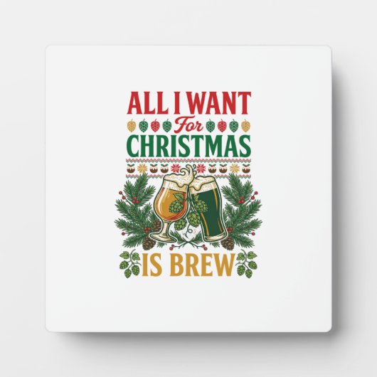 クリスマスビールグラス 松 コーン フォトプラーク (正面)