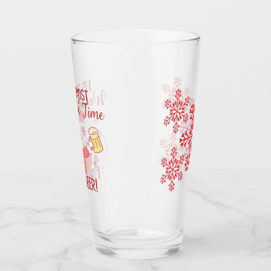 クリスマスビールサンタのためのほとんどのすばらしい時間 タンブラーグラス (左)
