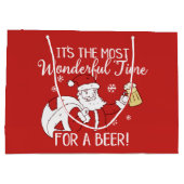 クリスマスビールサンタのためのほとんどのすばらしい時間 ラージペーパーバッグ (裏面)