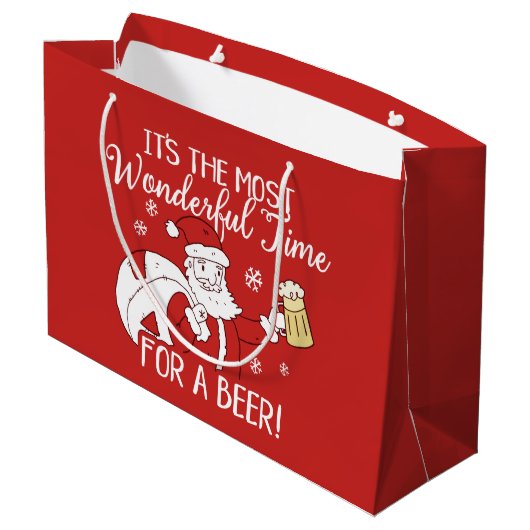 クリスマスビールサンタのためのほとんどのすばらしい時間 ラージペーパーバッグ (裏面アングル)