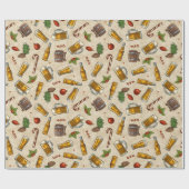 クリスマスビールタンラッピング紙 ラッピングペーパー (フラット)