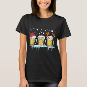 クリスマスビールマグサンタハットクリスマスライツラインビール Tシャツ
