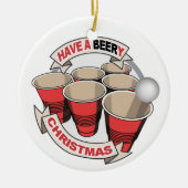 クリスマスビールPong Beery wの詩を持って下さい セラミックオーナメント (正面)