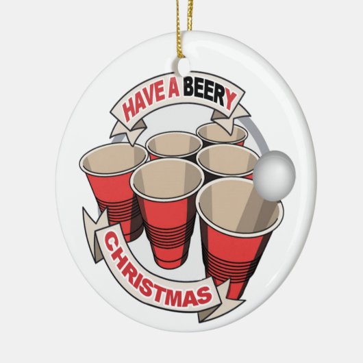 クリスマスビールPong Beery wの詩を持って下さい セラミックオーナメント (左)