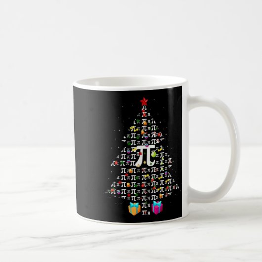 クリスマスピおもしろいー数学パイ日クリスマスTr コーヒーマグカップ (右)