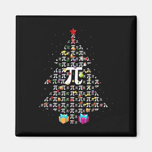 クリスマスピおもしろいー数学パイ日クリスマスTr マグネット (正面)