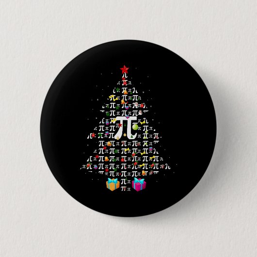 クリスマスピおもしろいー数学パイ日クリスマスTr 缶バッジ (正面)