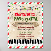 クリスマスピアノリサイタルスクールイベントテンプレート ポスター (正面)
