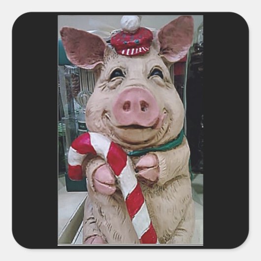**クリスマスピギー**ステッカー スクエアシール (正面)