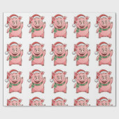 クリスマスピギー ラッピングペーパー (フラット)