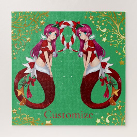 クリスマスピクシーMermaid Thunder_Cove ジグソーパズル (縦)
