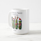 クリスマスピクルス家族の名前 コーヒーマグカップ (正面左)