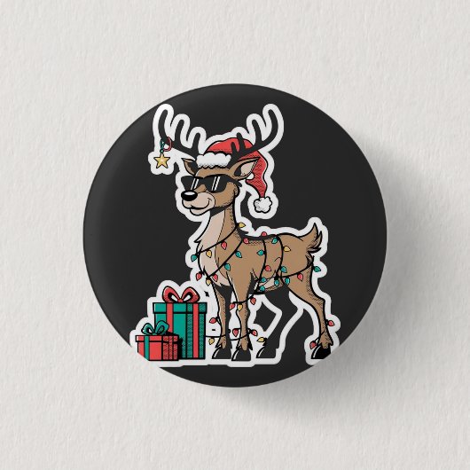クリスマスピクルス部 ピクルス愛好家 サンタ クリスマス 缶バッジ (正面)