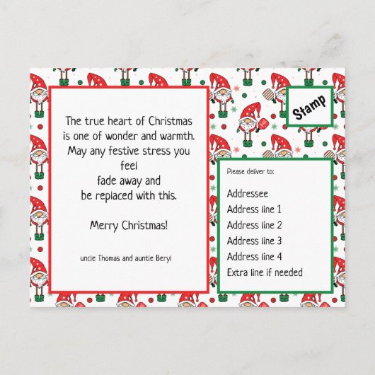 クリスマスピクルボールはがき ポストカード (裏面)