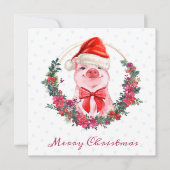 クリスマスピグキュートピグレットボウリース水玉模様 シーズンカード (正面)