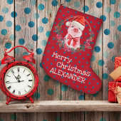 クリスマスピグキュートピグレットボウリース水玉模様 ラージクリスマスストッキング