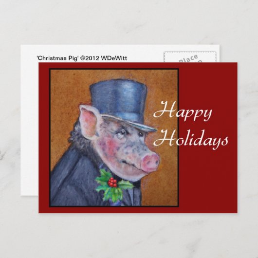 クリスマスピグホリディポストカード シーズンポストカード (正面/裏面)
