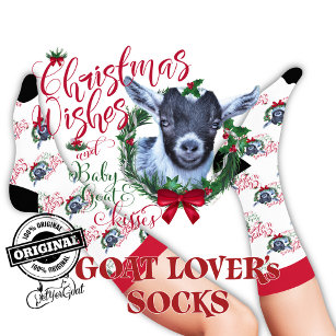 クリスマスピグミーベビーヤギの願い靴下 ソックス