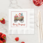 クリスマスピグ紙ナプキンス 縁ありランチョンナプキン (インサイチュ)