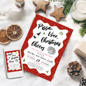 クリスマスピザとワインのパーティー 招待状