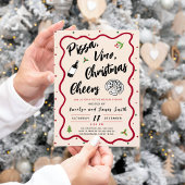 クリスマスピザとワインのパーティー 招待状