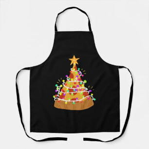 クリスマスピザのクリスマスライト エプロン
