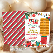 クリスマスピザアンドパジャマスホリデイ誕生日 招待状