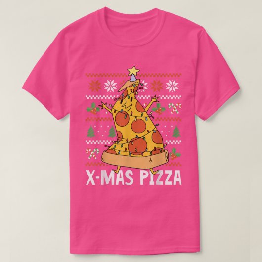 クリスマスピザクリスマス Tシャツ (デザイン正面)