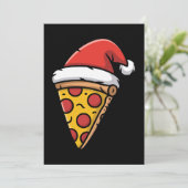 クリスマスピザスライスサンタ帽ペッパロニホリデー 招待状 (スタンド正面)