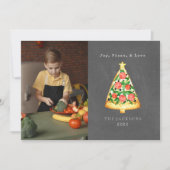 クリスマスピザラブチョークボード写真 シーズンカード (正面)