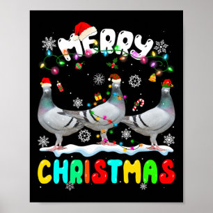 クリスマスピジョンラバーサンタハットXmasライト ポスター