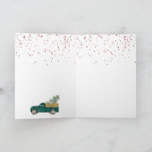 クリスマスピックアップトラッククリスマスツリーの水色 シーズンカード (内部)