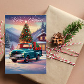 クリスマスピックアップトラックツリー&ギフトホリデーカード シーズンカード