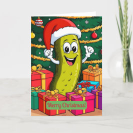 クリスマスピックカートゥーンのキャラクタープレゼント サンキューカード