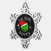 クリスマスピックボールことわざ スノーフレークピューターオーナメント (右)