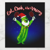 クリスマスピックボールサンタハットピックル ワインラベル (シングルラベル)