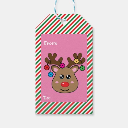 クリスマスピックボールトインデナーギフトラベル ギフトタグ (正面)