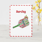 クリスマスピックボールパドルのグリーティングカード カード (黄色い花)