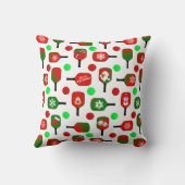 クリスマスピックボールレッドグリーンパドルボールX-Mas クッション (裏面)