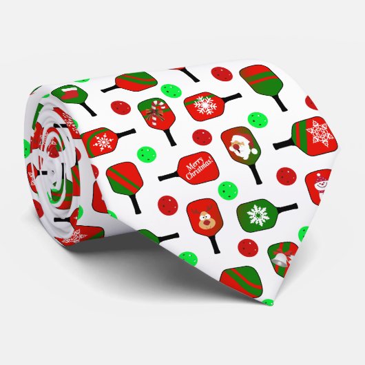 クリスマスピックボールレッドグリーンパドルボールX-Mas ネクタイ (ロール)