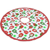 クリスマスピックボールレッドグリーンパドルボールX-Mas ブラッシュドポリエステルツリースカート (アングル)