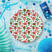 クリスマスピックボールレッドグリーンパドルボールX-Mas ペーパープレート (パーティー)