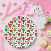 クリスマスピックボールレッドグリーンパドルボールX-Mas ペーパープレート (パーティー)