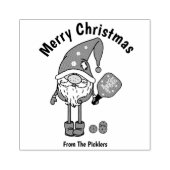 クリスマスピックボール四角ゴム印 ラバースタンプ (インプリント)