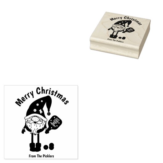 クリスマスピックボール四角ゴム印 ラバースタンプ (押印)