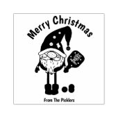クリスマスピックボール四角ゴム印 ラバースタンプ (インプリント)