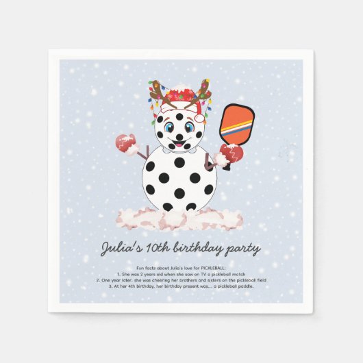 クリスマスピックボール大会の会場をデッキ スタンダードカクテルナプキン (正面)