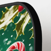 クリスマスピックボール応援- Santa Hat & Snowflak ピックルボールラケット (左詳細)