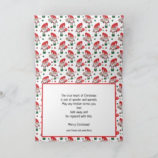 クリスマスピックボール折り返し挨拶 カード (内部)