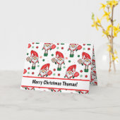 クリスマスピックボール折り返し挨拶 カード (黄色い花)